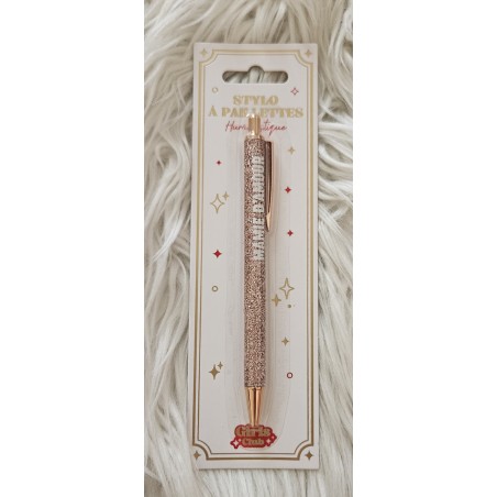 Stylos pailletés avec message