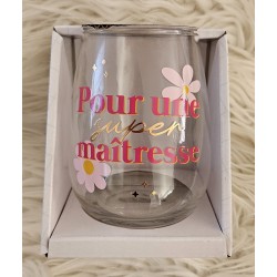 Verre rond avec message