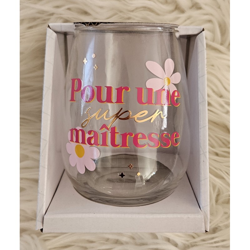 Verre rond avec message