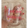 Verre rond avec message